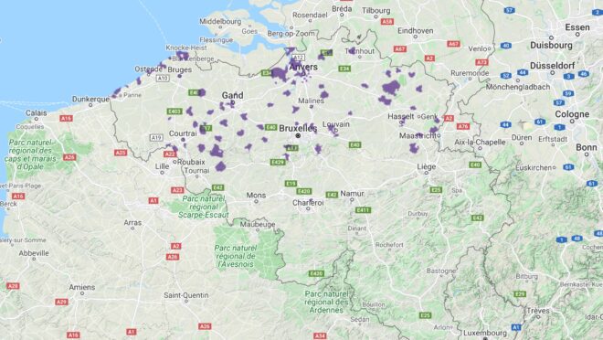 carte de belgique novembre 2021 5G proximus