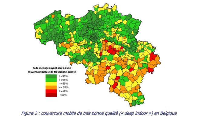 Carte de Couverture indoor Belgique IBPT 2023