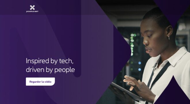 Capture d'écran du site e lancement de Proximus NXT au Benelux