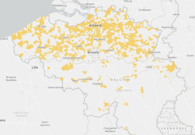 Couverture 5G Belgique Telenet BASE septembre 2023